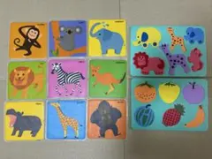 9가지 색상 모양과 동물 양면 매트 및 욕조에서 플레이할 수 있는 몰드 피팅 퍼즐 2개 세트 ♪