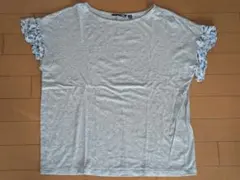 ユニクロ✕Studio Sanderson グレー フラワーフリル袖 L