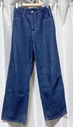 ダークブルーデニム ワイドレッグパンツ サイズS GLOBAL WORK