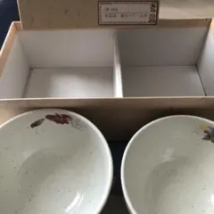 花柄陶器飯碗2個セット
