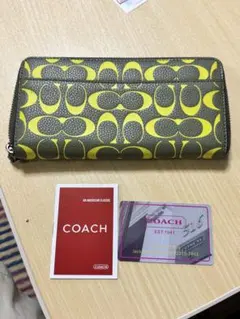 COACH イエロー グリーン長財布