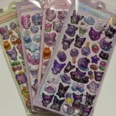 57☆ ぷくぷくシール4点セットボンボンドロップ立体 3Dマイメロクロミ