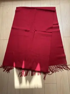 100%カシミア　大判ストール　赤