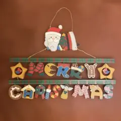 木製クリスマス飾り サンタと星のデザイン