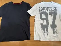 トミーヒルフィガーTシャツ+コンバースtシャツ