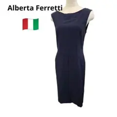 【イタリア製】Alberta Ferretti　ストレッチボートネックワンピースのサムネイル