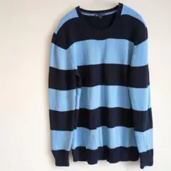 【Gap】ギャップ　 紺・水色ボーダー　 ニット　セーター　Mサイズ