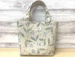 ハンドメイド　ミニトートバッグ　北欧風花柄