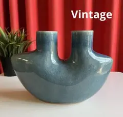 ヴィンテージ 陶器花器 ミッドセンチュリー　花瓶　レトロモダン　池坊　生け花