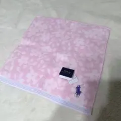 ポロラルフローレンタオルハンカチピンク