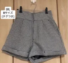試着のみ GRL 千鳥柄ハイウエスト ショートパンツ Mサイズ