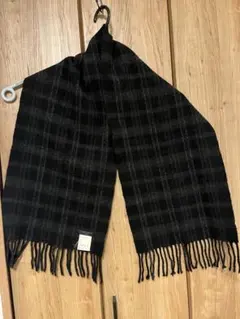 コムデギャルソン オム マフラー チェック グレー黒 メンズ　ウール100% コムデギャルソン オム マフラー チェック グレー黒 メンズ ウール100