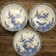 a223 送料無料 膾皿 なます皿 3枚セット 大正時代 伊万里焼