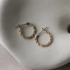 cui-cui ゴールド チェーンライクスナップフープピアス(片耳)