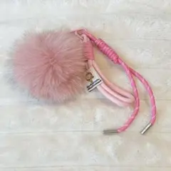 じゃらじゃらキーホルダー バッグチャーム ファー パラコード 韓国 ブラック