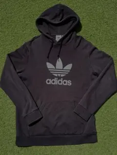 adidas ダークグレー パーカー Lサイズ