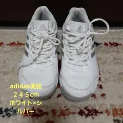 adidas 美品 スニーカー ホワイト シルバーレディース メンズのサムネイル