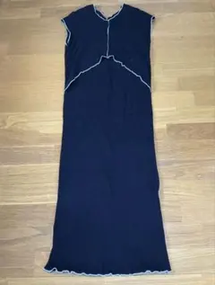 リブ編み メロウ　ブラック 授乳　妊婦　ワンピース