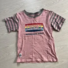 CHUMS キッズXL Tシャツ ピンク/ストライプのサムネイル