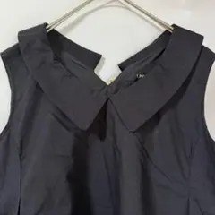 ユニバーバルミューズ　ノースリーブ　ワンピース　ブラック　襟付き