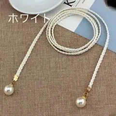 レディース ベルト ロープベルト 細ベルト 紐ベルト ウエストマーク ホワイト白