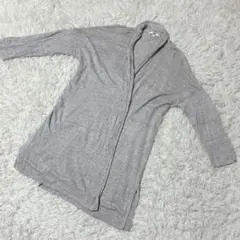 【c6036】UNIQLO カーディガン　長袖　ロング　グレー　麻混
