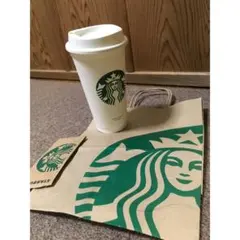 4個セット　スタバ プラスチックリユーザブルカップ＆カップスリーブ＆紙袋