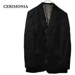 【セレモニア】テーラードジャケット　黒　ブラック　フォーマル　メンズ