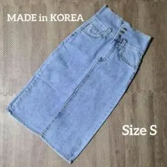 韓國製造 【高腰鉛筆牛仔裙】S尺寸