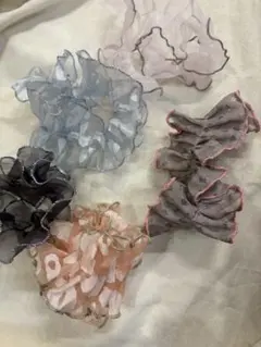 ツートンカラーフリルリボン 詰め合わせ 5色セット バイカラー