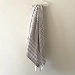 無印良品　グレーチェック　オーガニックコットン　大判ストール