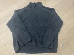 ユニクロ スフレヤーンハイネックセーター グレー M