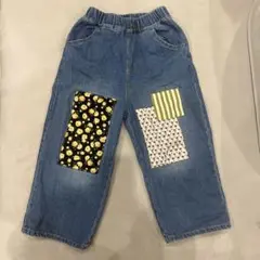 しまむら AI ARAIコラボ パッチワーク　デニムパンツ 100cm