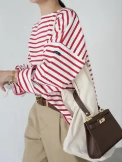 【Leminor/ルミノア】For SLOBE ビッグボーダーカットソー　赤