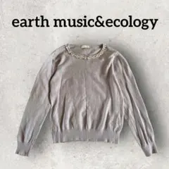 earthmusic&ecology フラワービジューニットプルオーバー (М)