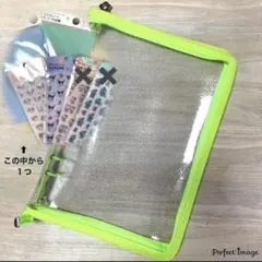 ☆A5シール帳 キラキララメバインダー リフィル10枚付き　♦︎きみどり色➕1点