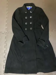 バーバリー ウール アンゴラ 黒 ロングコート L 40