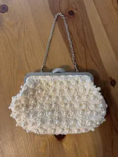 【BONLECILLnoir】3wayフラワーモチーフパールクラッチバッグ