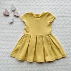 【Ralph Lauren】 ベビー ワンピース イエロー 80cm プリーツ