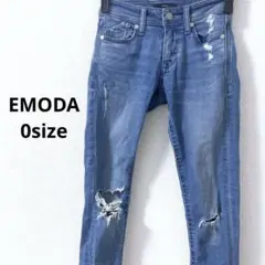【SALE】EMODA ダメージスキニーデニム ブルー ズボン ジーンズのサムネイル