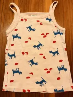 【プチバトー美品】3歳/95cm猫柄キャミソール下着