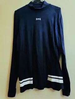 PEARLY GATES 長袖シャツ ストライプ　ネイビー系 サイズ　６