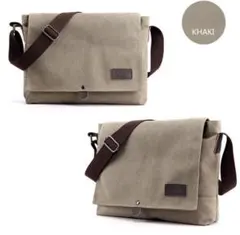 メッセンジャーバッグ（カーキ）ショルダーバッグヴィンテージバッグかばん