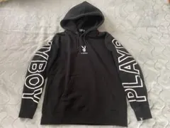 PLAYBOY フード付きパーカー 裏起毛 Lサイズ ブラック