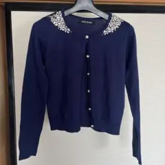 セシルマクビー　カーディガン　ネイビー　M ビジュー　CECIL McBEE