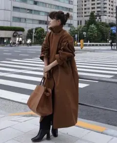 ELLIE 未使用 ロングボリュームスリーブコート【KHAKI】エリー 名作