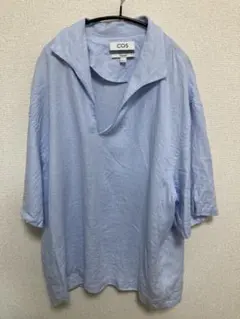 COS リラックスフィット 半袖シャツ EUR M ライトブルーのサムネイル
