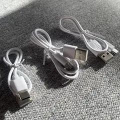 新品未使用＊3個セット＊動作確認済＊マイクロUSB＊充電ケーブル＊タイプB&C