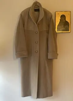 Vintage カシミヤ 100% ベージュ ロングコート