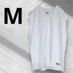 PUMA プーマ ノースリーブ Vネック シャツ ホワイト Mサイズ 速乾